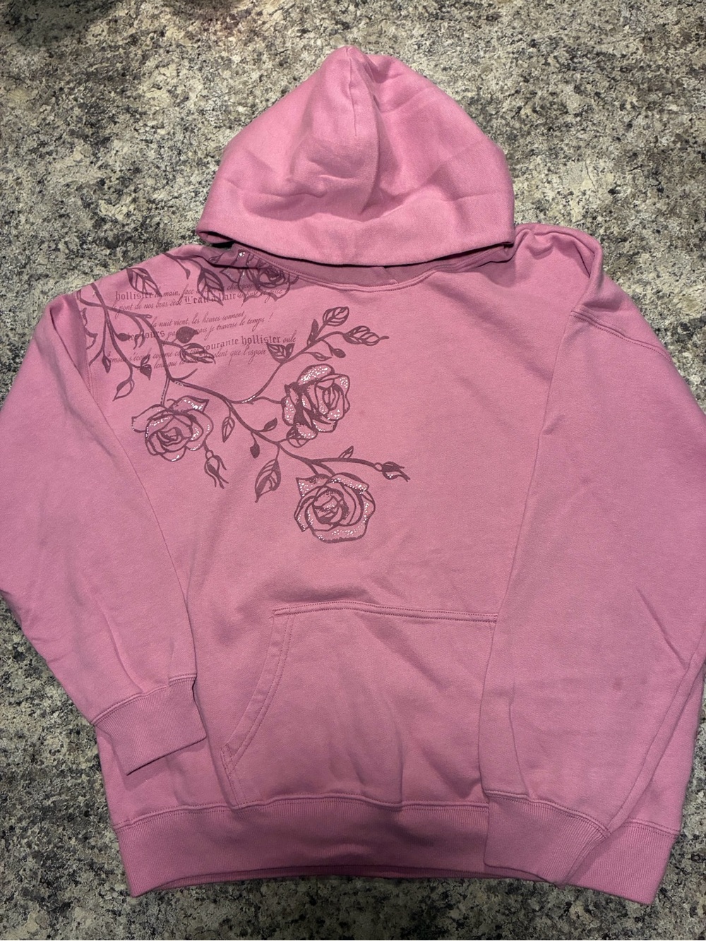 Hollister Feel Good Oversized Sparkle Logo Graphic Hoodie Size Medium - Picture 5 of 8